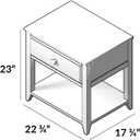Plank+Beam Nightstand with Drawer and Shelf, White