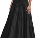 CFLONGE Summer Maxi Skirts for Women 2025 Fashion Boho Long Skirt Trendy Floral High Waist A Line Beach Skirt Vacation Outfit, XL