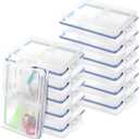 12 Pcs Mini Fishing Tackle Box Waterproof Small Tackle Box Organizer Small Fly Fishing Box Small Fishing Tackle Box Organizer with Dividers for Hook Flies Beads Crappie Lures 4In2.5In1In