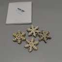 COCHIE DIY 3D Snowflake Wood Crafts to Paint, Paintable Unfinished Wooden Slices for Craft, Winter Snowflakes Cutouts Ornaments for Painting Decorations (24 PCS)