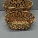 Picnic Basket for 2 Pack, Natural Nesting Wicker Picnic Basket with Handle, Hand-Woven Water Hyacinth Storage Basket for Camping & Outdoor Use