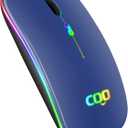 COO Wireless Mouse, LED Slim Dual Mode (Bluetooth 5.1 and 2.4G Wireless) Rechargeable Led Mouse with 3 Adjustable DPI for iPad, MacBook, Laptop, Mac OS