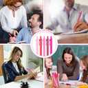 25 Pcs Ballpoint Pens Bulk Retractable Writing 1. 0 mm Black Ink Cute Pens Smooth Writing Color Fancy Gift for Teacher Student Employee Office School Home Baby Shower Supplies (Pink Series)