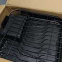 Kmiectse Dish Drying Rack  Expandable Dish Rack for Kitchen Counter, Stainless Steel Dish Drainer with Utensil Holder, Black