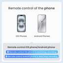 Remote Control Selfie Stick Rechargeable Waterproof 100CM Stretchable Compatible with Insta360/Gopro Action Camera and iOS Android Smartphone (Three-Prong)