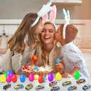 12 Pack Prefilled Easter Eggs Filled with Cars, Colorful Plastic Filled Easter Eggs with Toys Inside for Kids Easter Egg Hunt, Easter Basket Stuffers, Easter Party Favor Supplies