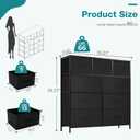 OLIXIS 9 Drawers Storage Organizers Units, Closet Organizers and Storage for Clothes, Fabric Storage Drawer for Living Room, Chest of Dresser in 39.4" D x 11.8" W x 39.9" H, Black
