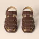 Amazon Essentials womens Closed Toe Fisherman Sandals (8.5, Brown)