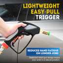 TOOLCY Pro Short Pressure Washer Gun 5000 PSI with 360 Swivel,3/8" Quick Connect Inlet, High Pressure Washer Gun with 1/4" Quick Connect Outlet, Includes 3/8" QC to M22-14mm Adapter & 5 Nozzle Tips