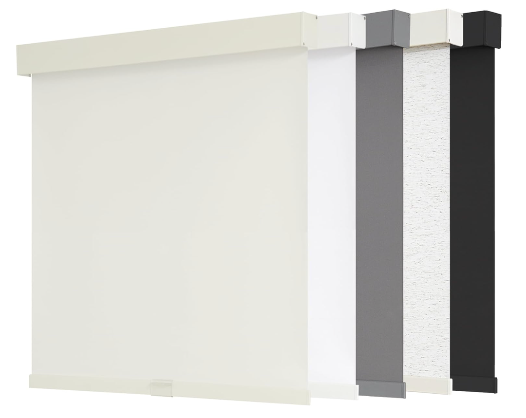  Blackout Roller Shades, Beige, Built-in Valance, Thermal Insulated Fabric, UV Protection for Home & Office