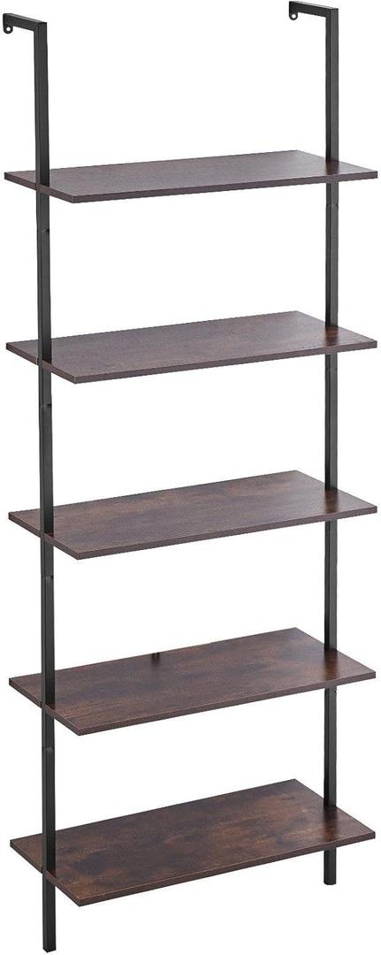 Industrial Square Pipe Shelf 5 Tier 24x11.8in Wall-Mount for Bedroom