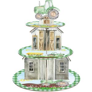 3-Tier Tractor Cupcake Stand Tractor Birthday Party Decorations Farm Tractor Birthday Party Supplies Tractor Party Favors