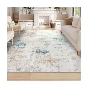 Homcomoda Washable Rugs 8X10 Non Slip Large Rugs for Living Room Beige Bedroom Rug 8x10 Under Bed Ultra Thin Carpet for Living Room Bedroom Nursery Kids Room