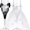 Sparkle and Bash Wedding Glasses for Bride & Groom - 2-Pc 8.75 In Flutes, Black & White, Modern - Champagne Toasting Flutes for Wedding Gifts for Newlyweds, Bridal Shower & Decor