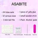 24Pcs Pink Duck Press on Nails Short Medium Fake Nails with Pearl Flower Design Handmade False Nails Leopard French Nail Tips Design Cute Acrylic Nails Press ons Holiday Glue on Nails for Women