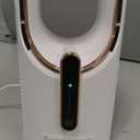 Desk Fan Bladeless, 11.8 Inch Office Fan Small, Quiet, 3 Speed Adjustment, Touch Control, Easy to Clean, Desk Fans Small Quiet, Ideal for Office, Living Room, Bedroom (White/Gold)