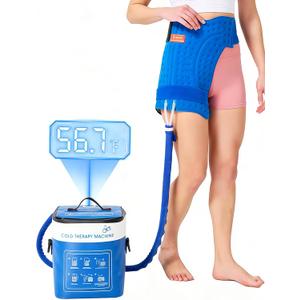 Cold Therapy Machine for Hip After Surgery with Pressure Regulator & Temperature Display, Ice Machine for Hip Replacement with Timer, Ice Wrap Pad Cryotherapy System for Post-Surgery Pain Relief