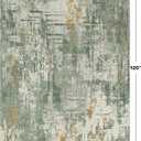 8x10 Abstract Area Rugs Washable: Living Room Rug Non-Slip Low Pile Large Throw Rugs for Bedroom Dining Room Soft Indoor Carpet for Modern Farmhouse Decor New Home(Green/Gold,8x10)