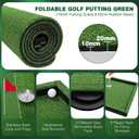 Wekin Golf Putting Green Mat Indoor,3x10ft Thickening Outdoor Portable Golf Game Set Training Turf with Side Border,Movable Cup for Home Backyard Office