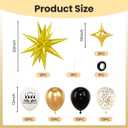 50pcs Black & Gold Graduation Balloons Kit - Class of 2026 Party Decoration with 22inch Starburst Balloon for Prom, Graduation Party, Birthday, Anniversary, Wedding, Retirement, Bachelorette