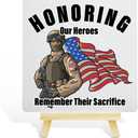 4 x Veterans Gift, July 4th Independence Day Gifts for Dad Men, Memorial Day Gifts for Army Veterans, American Patriotic Veterans Day Desk Decor, Veterans Memorial Decorations, Our Heroes