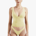 SUUKSESS Women Sexy V Neck V Back Tank Top Summer Sleeveless Going Out Double Lined Basic Tops, M