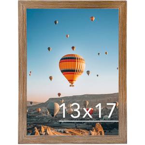 JCJMY 13x17 Picture Frame Rustic Brown for Wall Hanging, Wall Mounting Horizontally or Vertically, 13 x 17 Wall Gallery Poster Photo Frames with Shatter Resistant Plexiglass, Rustic Brown