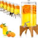 2.2 Gallon Glass Beverage Dispenser With Stand | Glass Water Dispenser With Stand | Leakproof Spigot | Ideal for Hot and Ice Cold Drinks | Perfect for Breakfast, Parties, Weddings