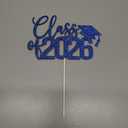 Glittery Class of 2026 Cake Topper, Congrats Grad, Congrats 2026, Congratulations 2026, High School/College Graduation Party Decorations Blue