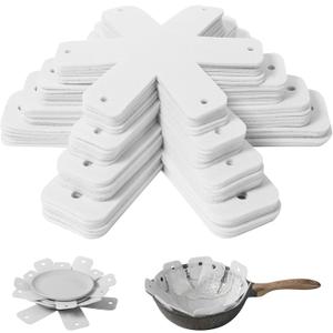 Pot and Pan Protectors, Set of 24 and 4 Different Sizes (10" 12" 14" 16") Felt Pan Separators Pads Pot Dividers Pads for Stacking and Protecting Pots and Pans, White