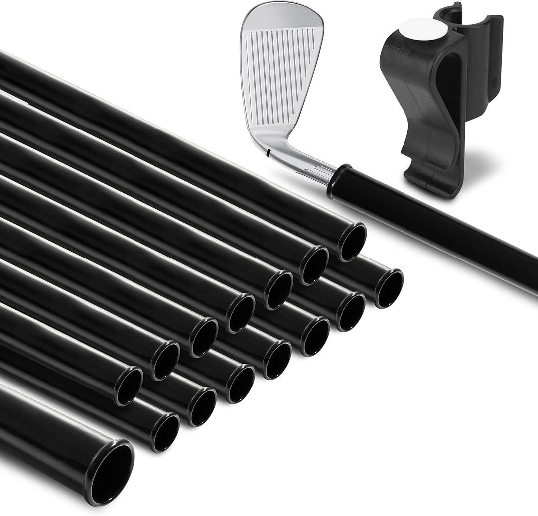 Golf Bag Tubes Set of 14 (1.25'') + 1 (1.5'') for Fat Putter Grip, Club Protection Sleeves, Dividers & Organizer, Travel Accessory for Golf Bag Separation and Organization with Putter Clip, 34"
