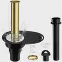 Upgrade Freestanding Tub Drain Kit - Brass & ABS Pipe, Anti-Backflow Leakproof, 1.5/2 Inch Pipe Fit, for Freestanding Bathtubs, Floor-Standing Bathtubs, and Island Bathtubs (Black)