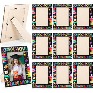 Yaomiao 10 Pcs Preschool Graduation Picture Frames 4x6 Wooden My First Kindergarten Graduation Picture Frame 2026 Vertical Pre-k Photo Holder Gifts for Boys Girls Son Graduates(Black,Kindergarten)