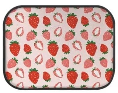 Pink Strawberry Print Soft Car Floor Mats Universal Fit Automotive Car Mats Carpet Cute for Women, Set of 2