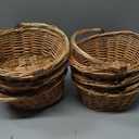Barydat Small Wicker Basket with Handle Flower Girl Baskets Oval Willow Woven Braided Gift Basket for Weddings Picnic Baby Shower Home Garden Decor(6 Pcs,Khaki,9" x 7" x 4")