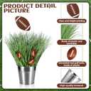 Soulchen 6 Set Football Party Table Decorations Kit Includes 6 Iron Bucket 12 Mini Rugby 90 Artificial Grass 6 Flags Centerpiece for Birthday Sport Themed Party Desk Supplies Rugby Favors(Football)
