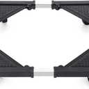 Mini Fridge Stand with 4 Locking Wheels 16.9"-25.6" Adjustable Dolly Base for Furniture Portable Refrigerator StandBlack