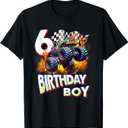 Birthday Monster Truck 6 Year Old Boys 6th Party Born 2019 T-Shirt,S