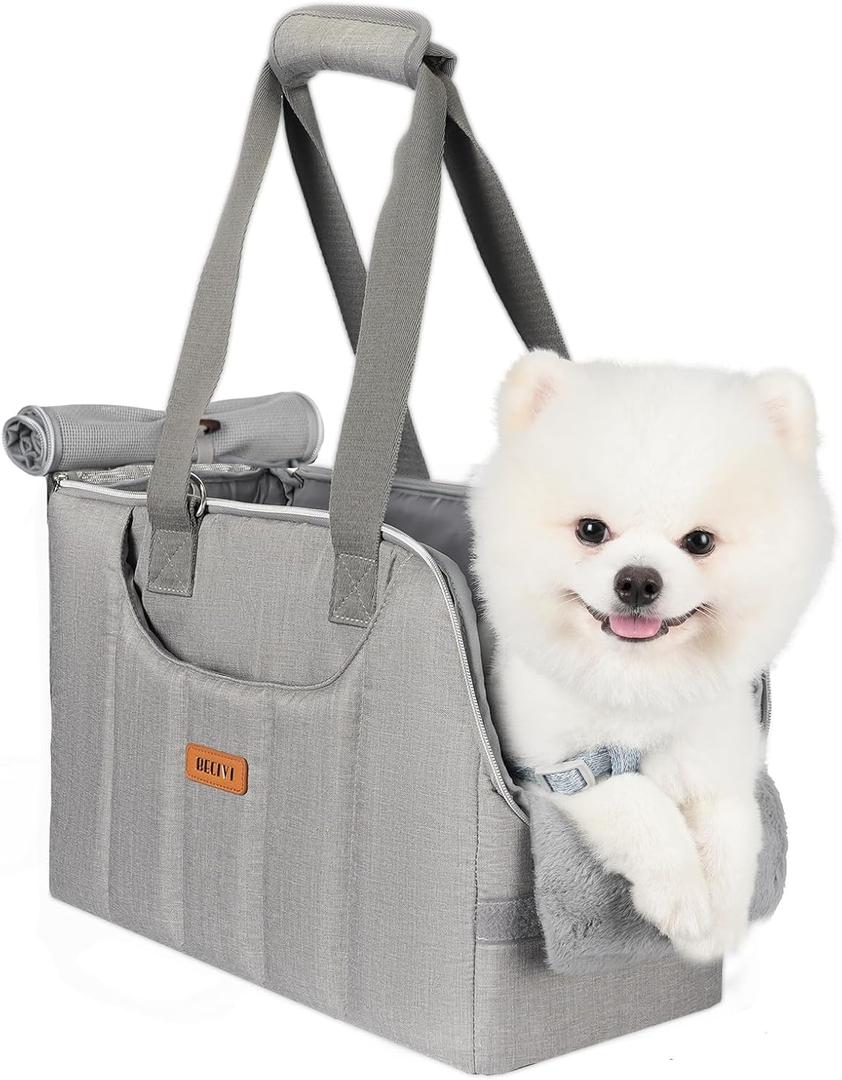 Dog Purse Carrier for Small Dogs Cats Rabbits Up to 13lbs, Lightweight Pet Sling Carriers with Crossbody Strap, Portable Puppy Soft Sided Tote Bag Carrier for Vet,Hiking,Travel Gray (Grey)