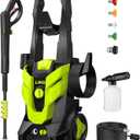Pressure Washer, Portable Power Washer, 4 Quick Connect Nozzles, High Pressure Cleaning Machine for Car Fence Driveway Patio Washing and More(Light Green)