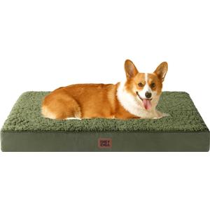 EHEYCIGA Orthopedic Foam Dog Bed for Large Dogs, 35"L x 23"W x 3.5"Th, Dark Green