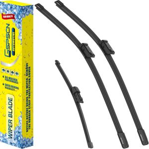 GSPSCN 3 Wipers For Volkswagen e-Golf Golf 21-15Golf Alltrack 19-17Golf R Golf SportWagen 19-15GTI 22-15 Original Equipment Windshield Wiper Blades 26"+18"+11" (Set of 3)