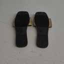 Women's Metallic Flat Sandals Open Toe Single Band Slide Sandals Gold, Size 38