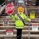 2 x Happy Retirement Party Decorations - 9PCS Signs, Retirement Gifts for Women & Men, Table Centerpieces Yellow Caution Logos on Door Windows Yard Garden Warning Retired Person On Premises Sign