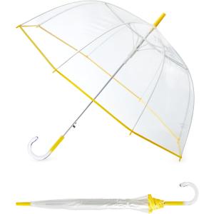G4Free 52 inch Clear Bubble Umbrella Large Transparent Dome Stick Umbrella