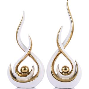 WUBIANJIE Modern Abstract Art Home Decor Accent,Contemporary Statues Coffee Table Decor for Living Room,Table Centerpieces,Dining Room Art,Ceramic Sculptures Knick Knacks for TV Stand Show Piece