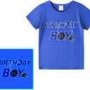 Tutu and Sian Ultra Soft Birthday Boy Short-Sleeve T-Shirt, Gifts for Boys Birthday Party (Blue)