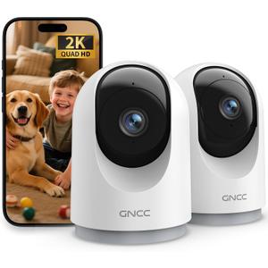 GNCC Indoor Cameras House Security 2-Pack Cameras for Pet Dog with App, 3MP