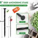 100PCS 8-Inch Plastic Landscape Edging Stakes, Spiral Nylon Landscape Spikes, Anchoring Nails for Weed Barrier, Paver Edging, Landscape Edging, Artificial Turf, Grass Pathways, Black