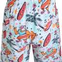 Pullonsy Men's Swim Trunks Quick Dry Board Shorts with Zip Pockets Beach Swimwear Bathing Suits (Blue, XXL)